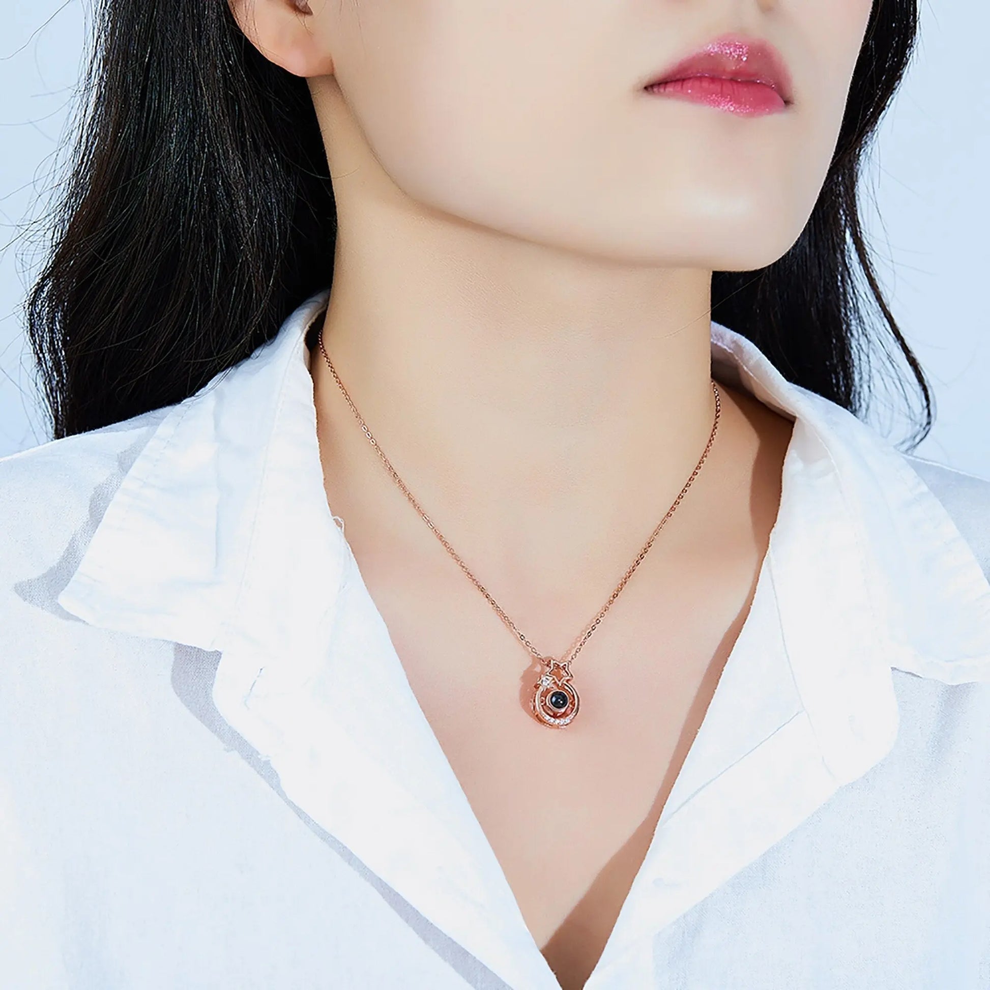 Romantic Gift Custom star shape Photo Projector Pendant Necklace - Blade & Thread