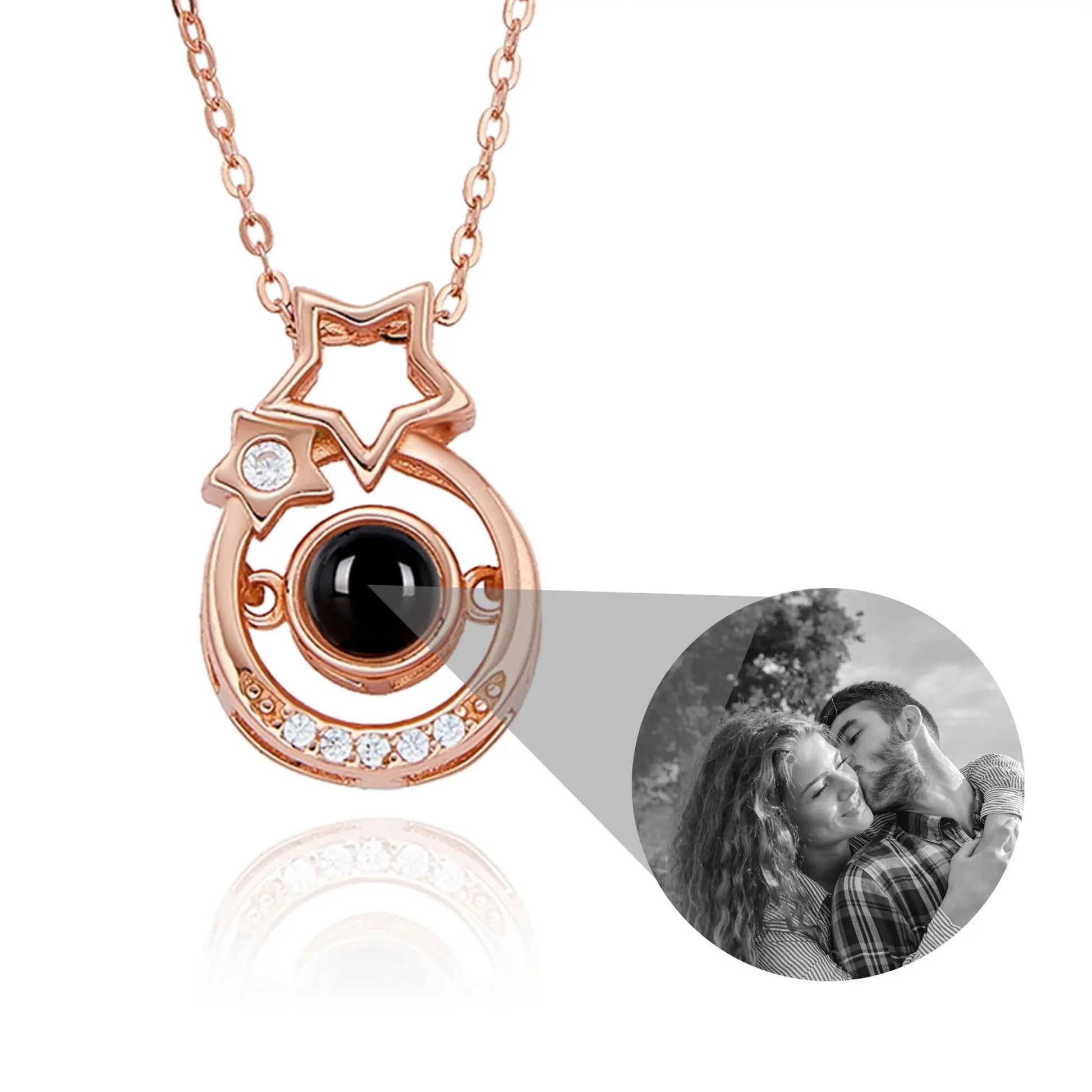 Romantic Gift Custom star shape Photo Projector Pendant Necklace - Blade & Thread