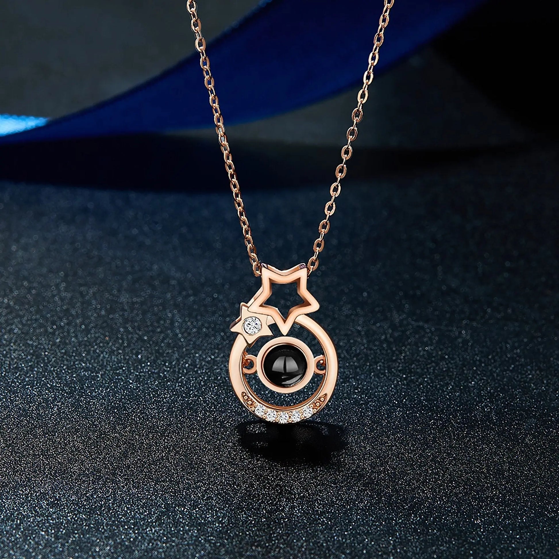 Romantic Gift Custom star shape Photo Projector Pendant Necklace - Blade & Thread
