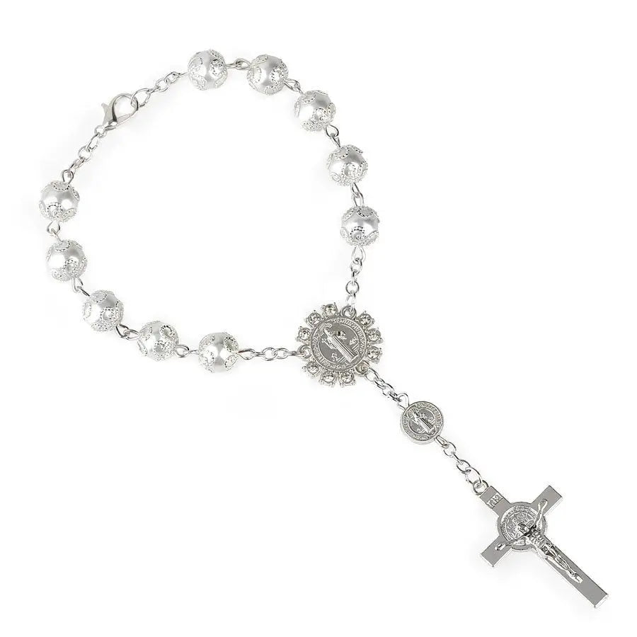 rosary bracelet lace glass imitation pearl - Blade & Thread