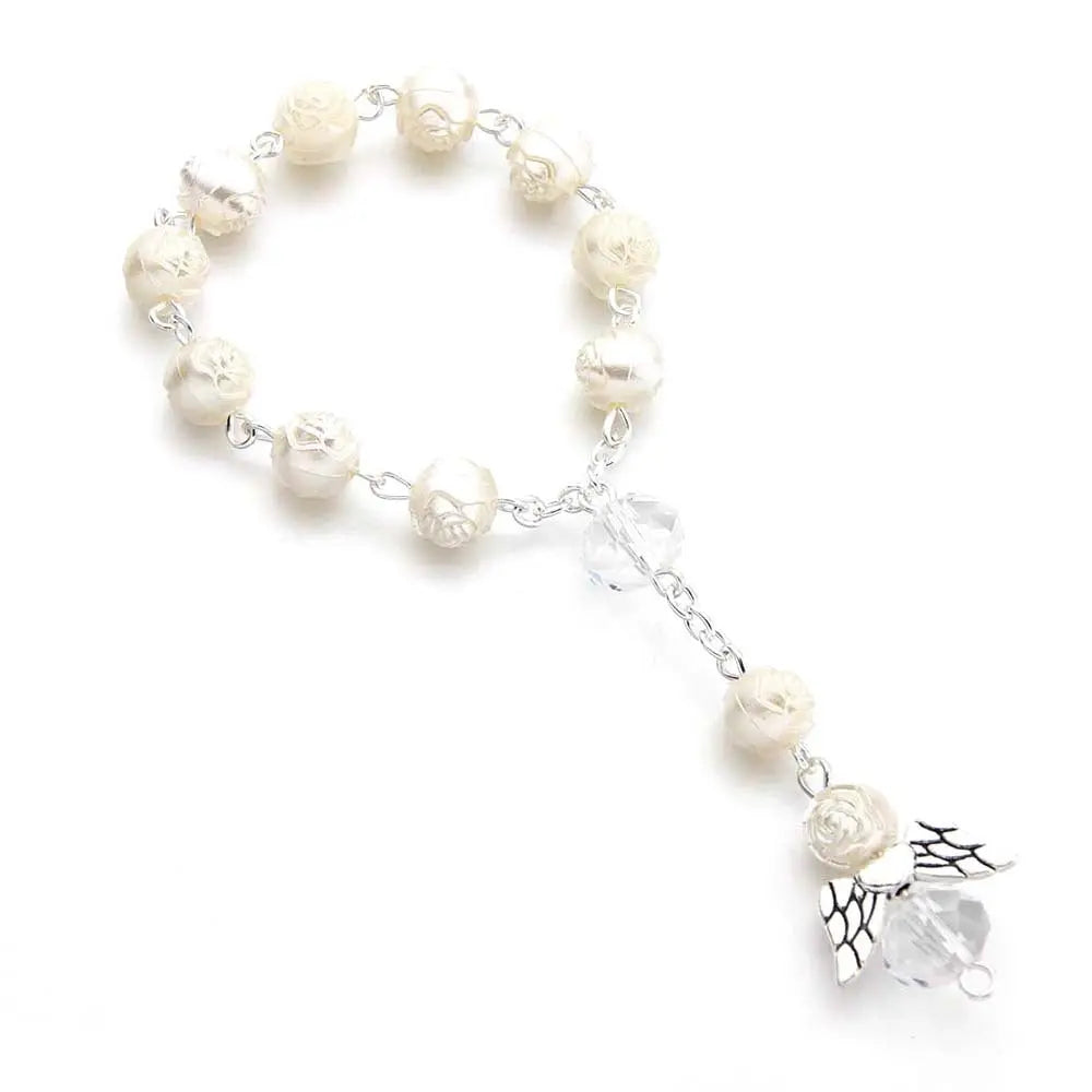 rosary love angel wings bracelet - Blade & Thread