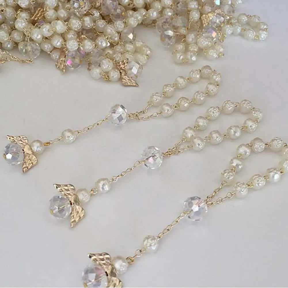 rosary love angel wings bracelet - Blade & Thread