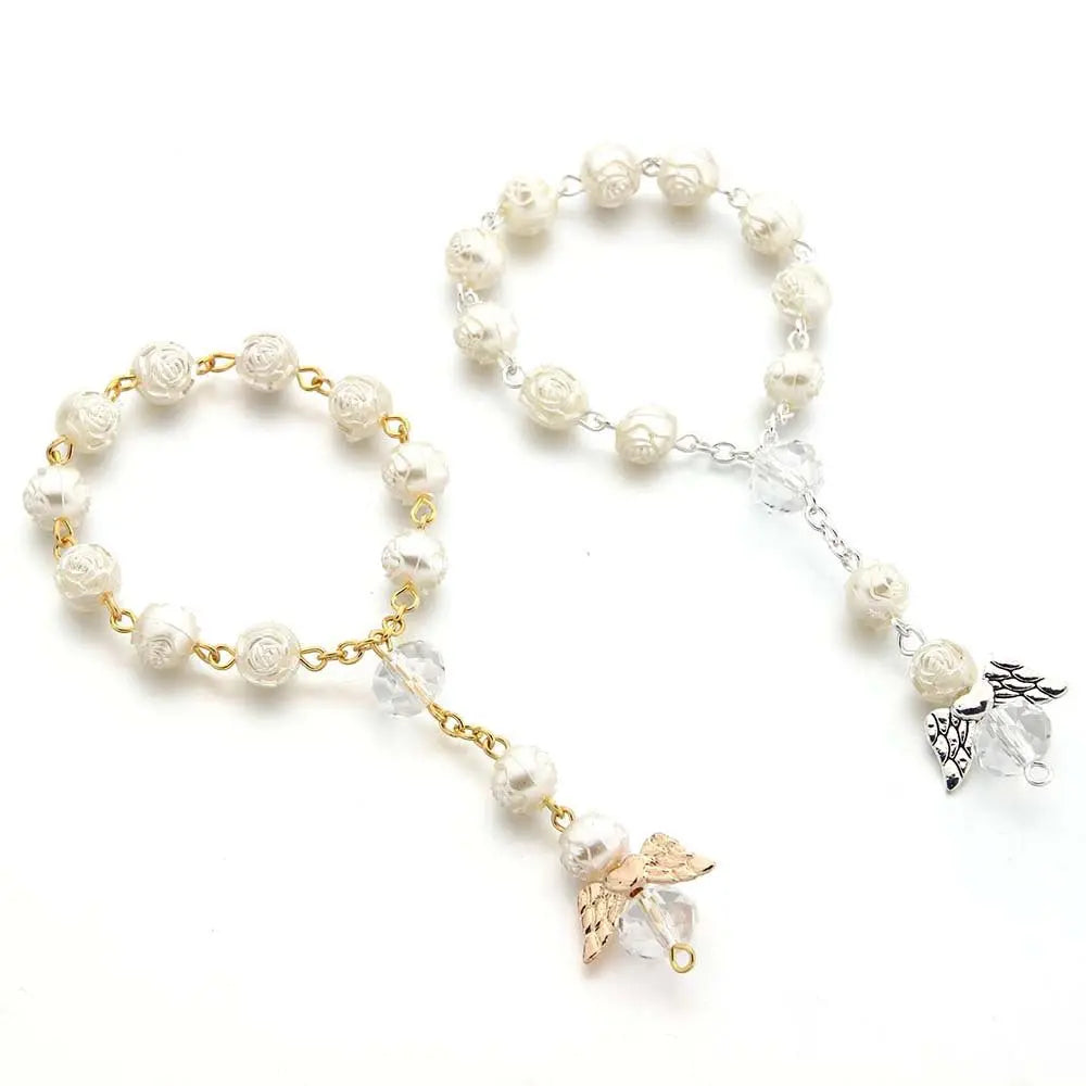 rosary love angel wings bracelet - Blade & Thread