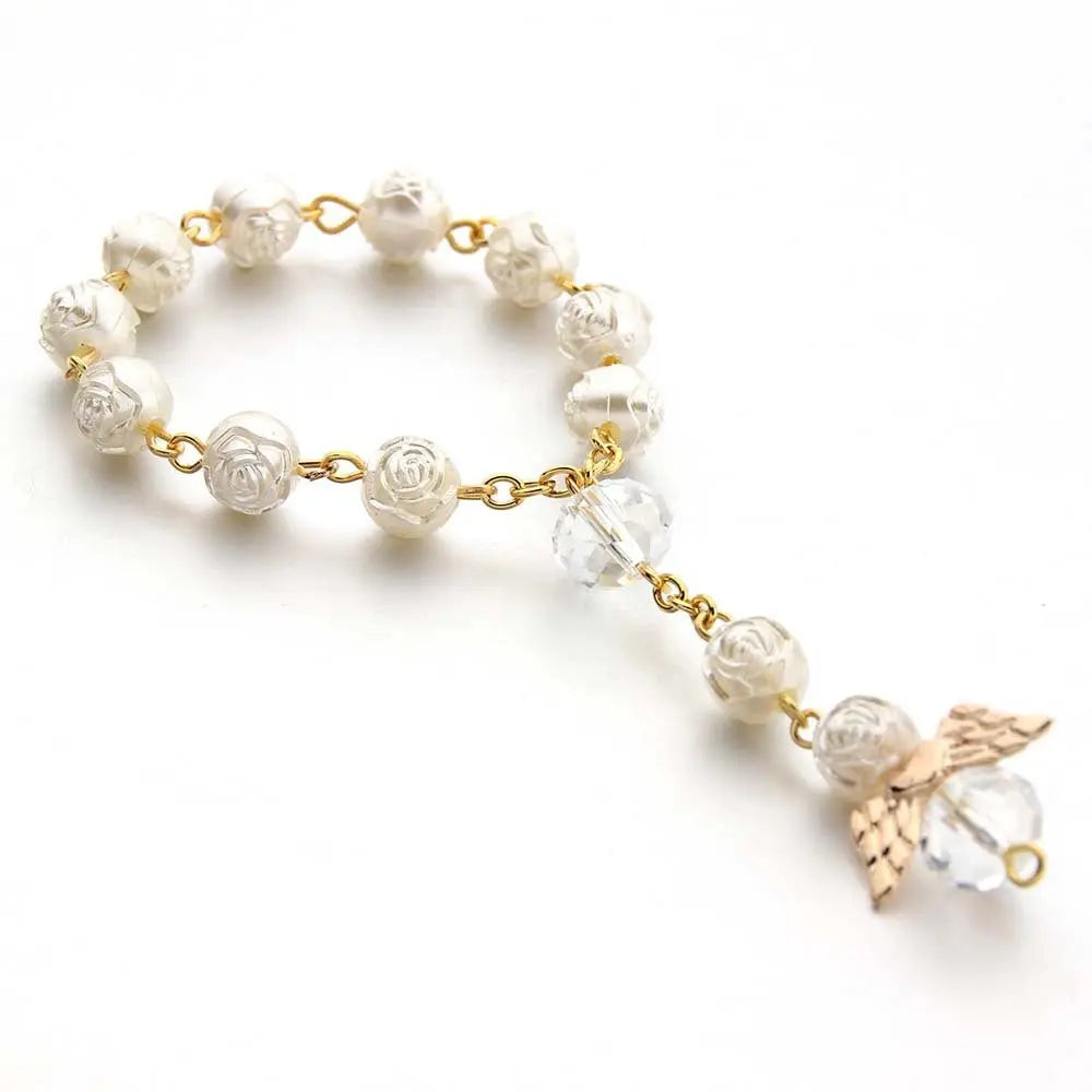 rosary love angel wings bracelet - Blade & Thread