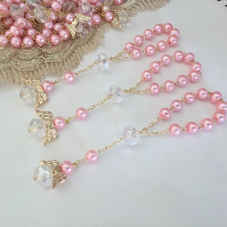 rosary love angel wings bracelet - Blade & Thread