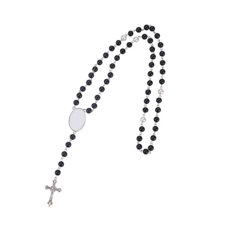 rosary necklace custom picture pendant - Blade & Thread