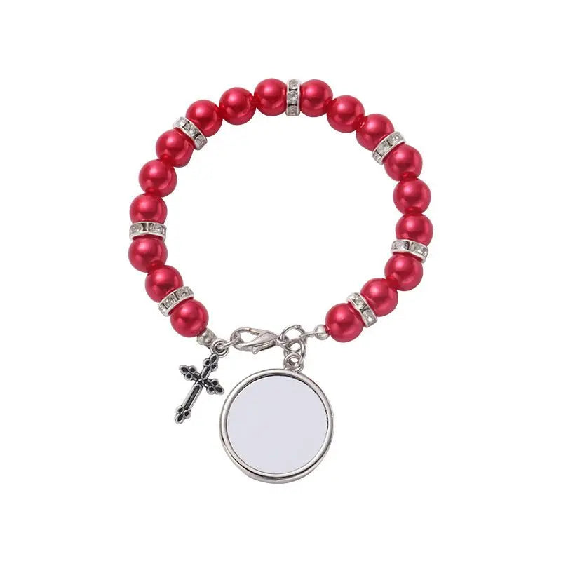 rosary necklace custom picture pendant - Blade & Thread