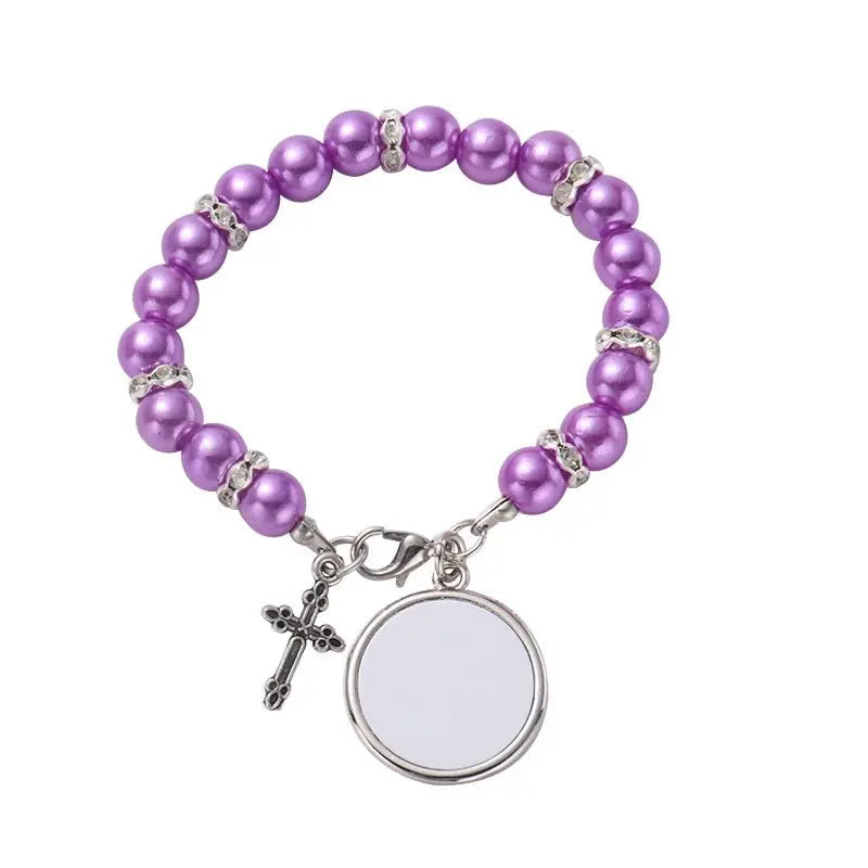 rosary necklace custom picture pendant - Blade & Thread