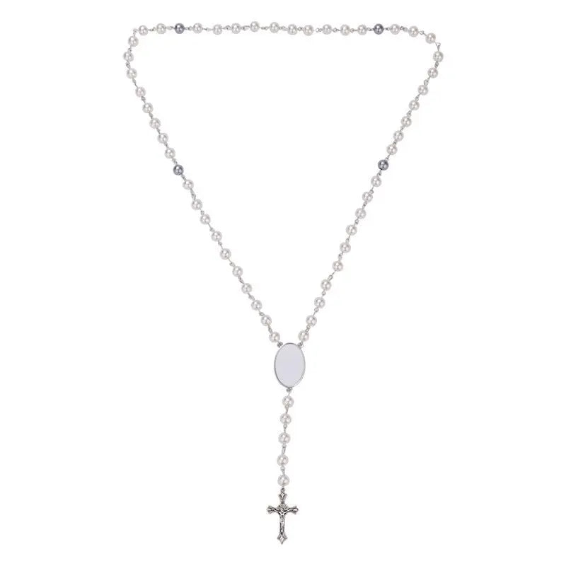 rosary necklace custom picture pendant - Blade & Thread