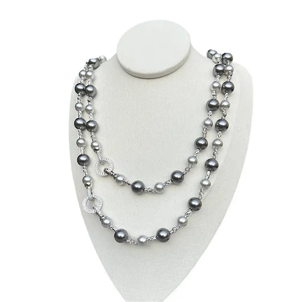 rosary necklace Tahitian pearl necklace - Blade & Thread
