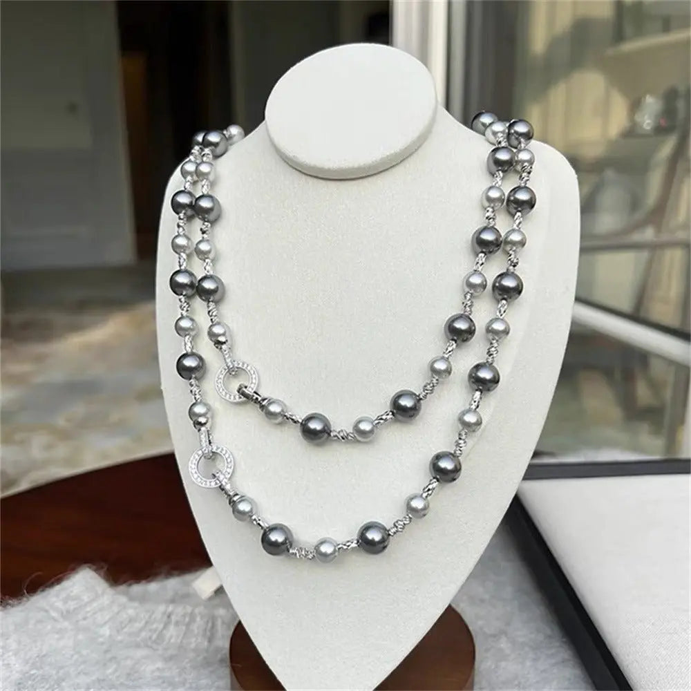 rosary necklace Tahitian pearl necklace - Blade & Thread