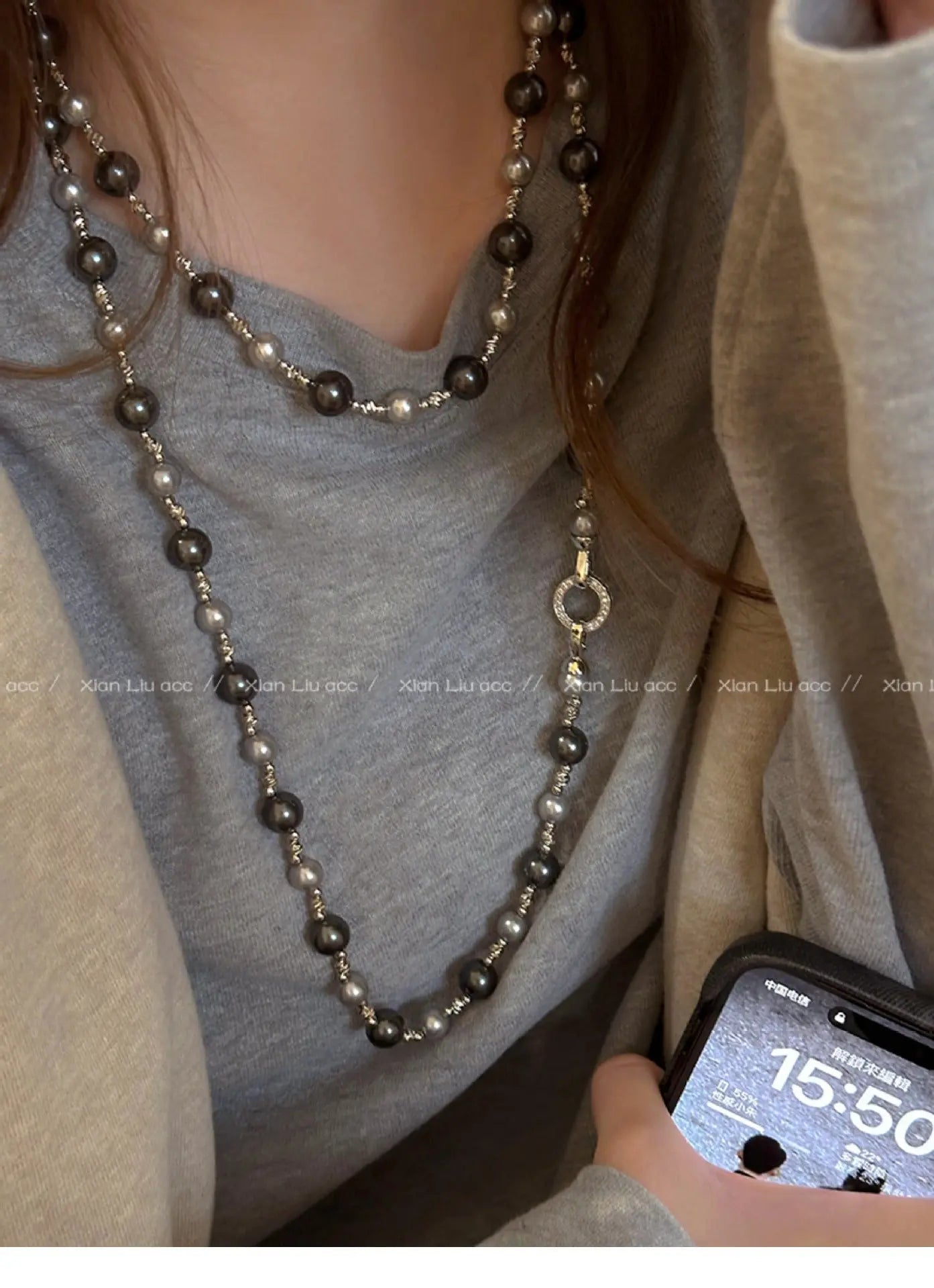 rosary necklace Tahitian pearl necklace - Blade & Thread