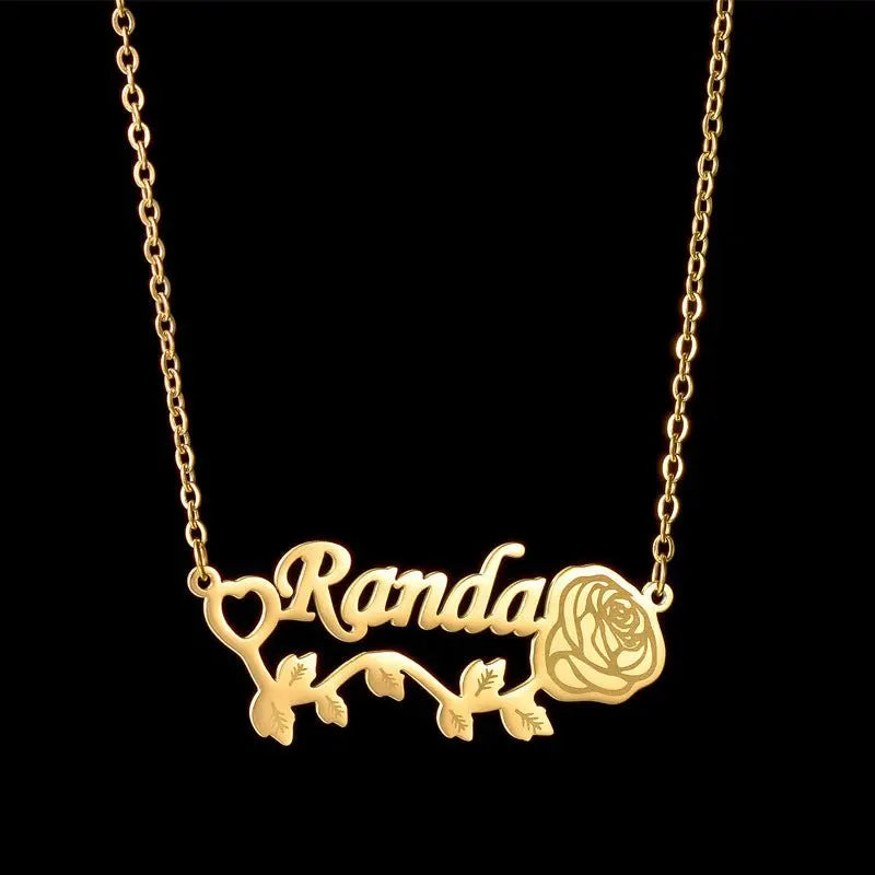 rose custom name necklace diy personalized jewelry - Blade & Thread