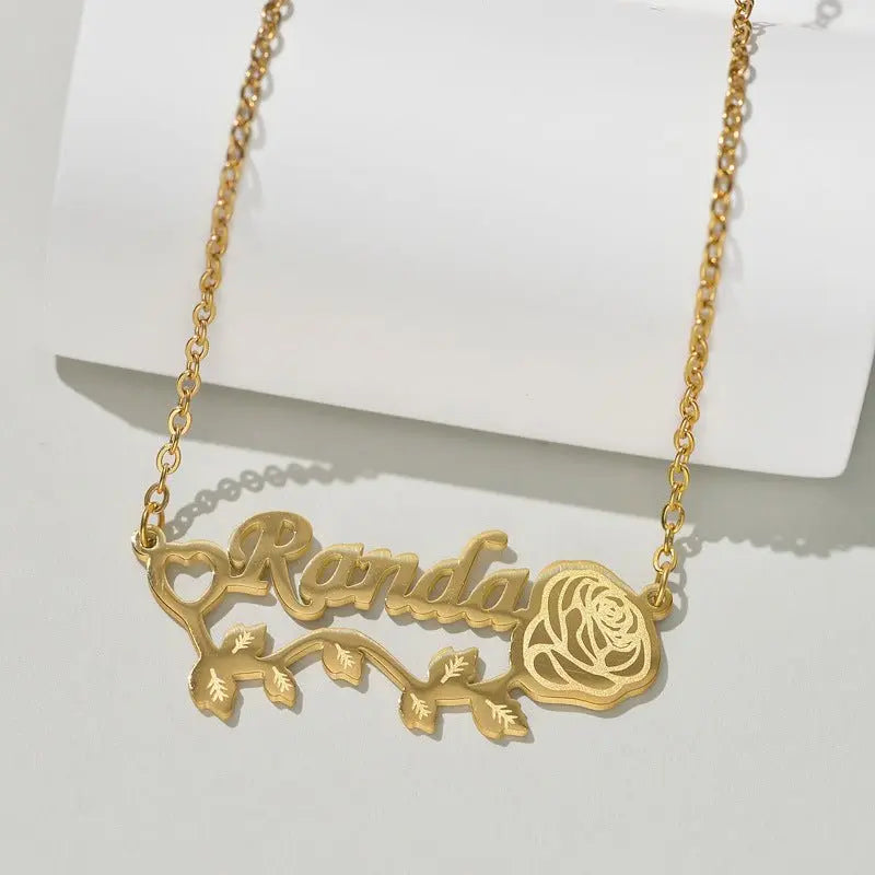 rose custom name necklace diy personalized jewelry - Blade & Thread