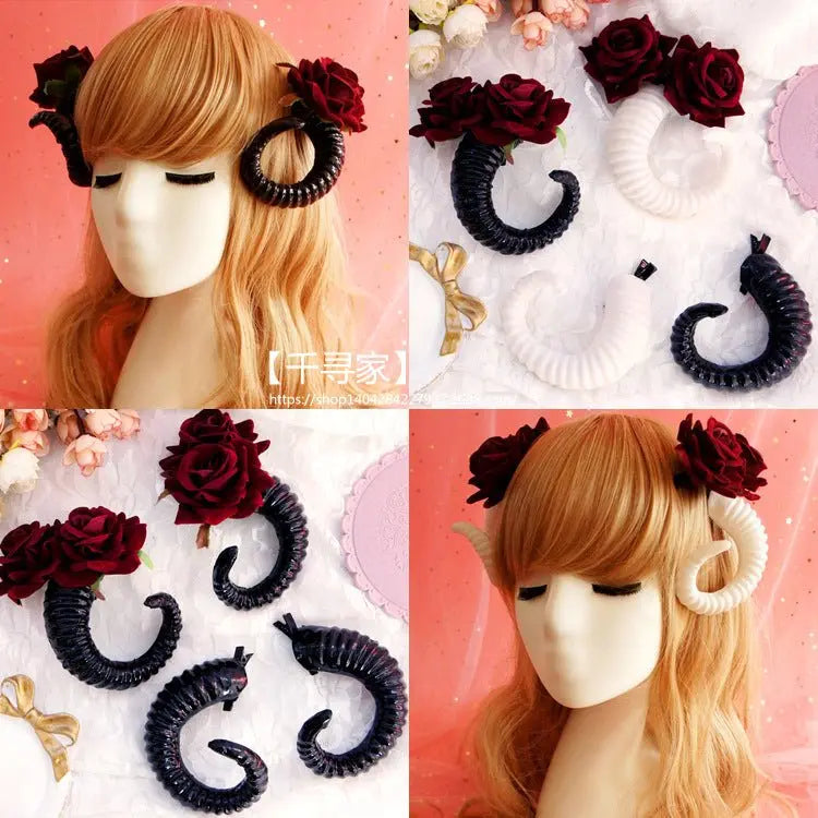 Rose devil horn hairpin - Blade & Thread