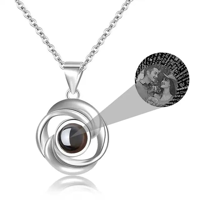 Rose Flower Photo Projection Necklace - Blade & Thread