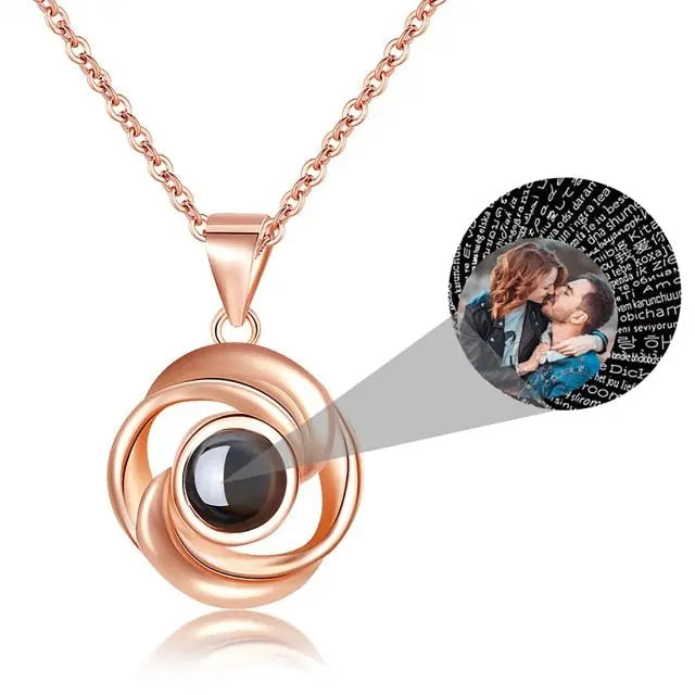 Rose Flower Photo Projection Necklace - Blade & Thread