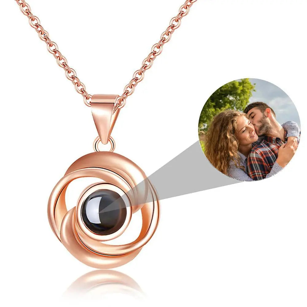 Rose Flower Photo Projection Necklace - Blade & Thread