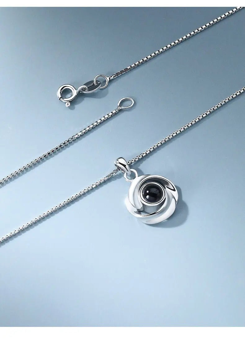 Rose Flower Photo Projection Necklace - Blade & Thread