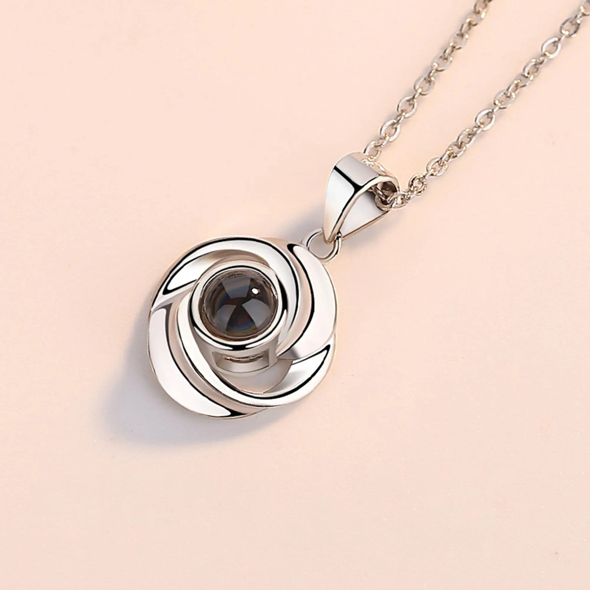 Rose Flower Photo Projection Necklace - Blade & Thread