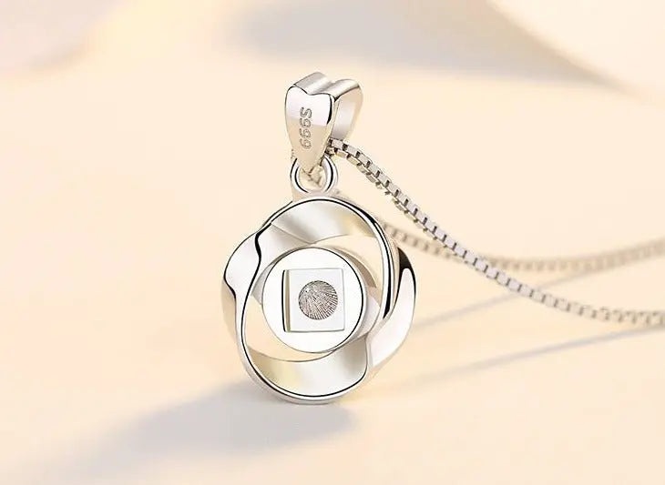 Rose Flower Photo Projection Necklace - Blade & Thread