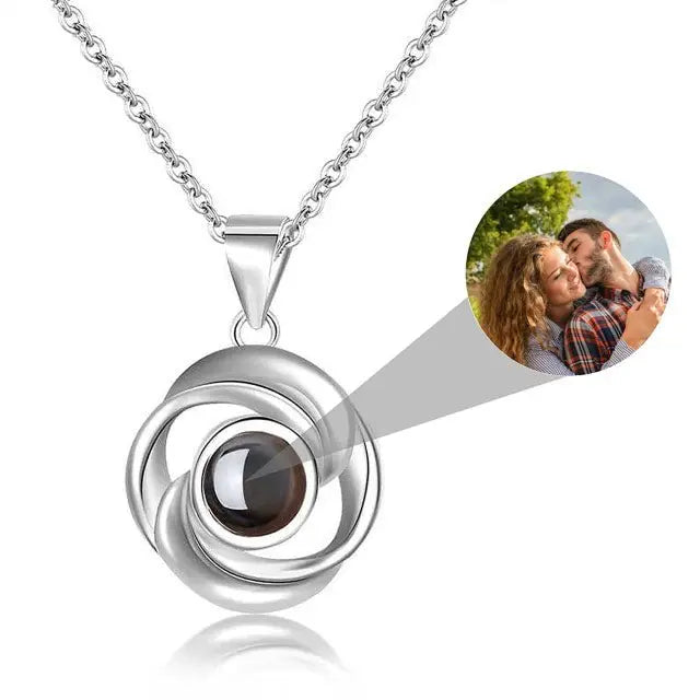 Rose Flower Photo Projection Necklace - Blade & Thread