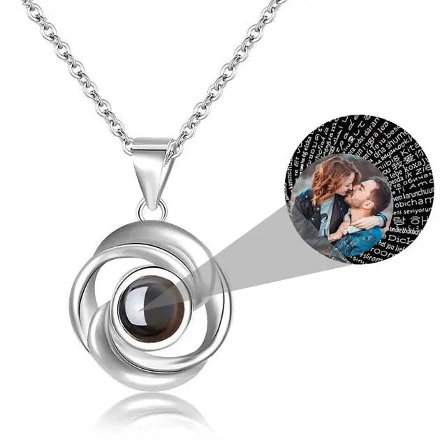 Rose Flower Photo Projection Necklace - Blade & Thread