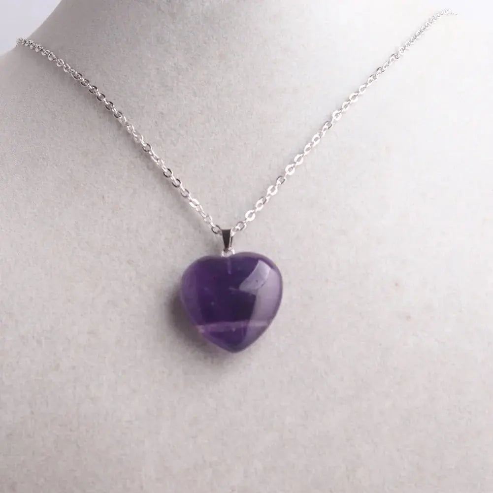 rose quartz pendant Heart Necklace - Blade & Thread