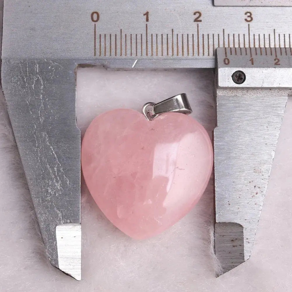 rose quartz pendant Heart Necklace - Blade & Thread