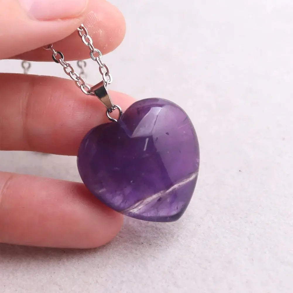 rose quartz pendant Heart Necklace - Blade & Thread