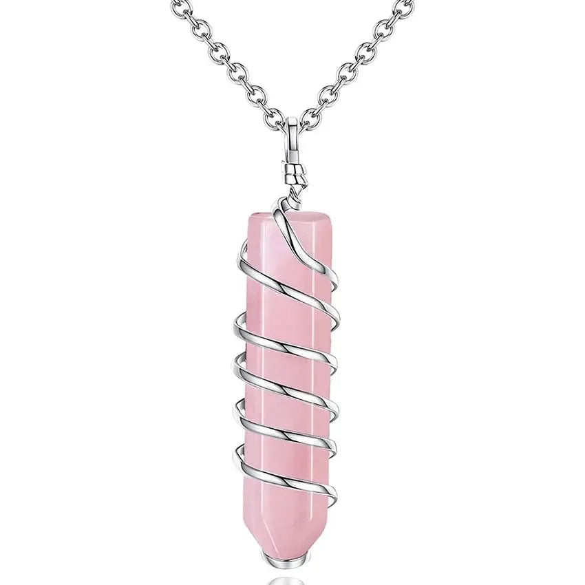 rose quartz pendant - Blade & Thread