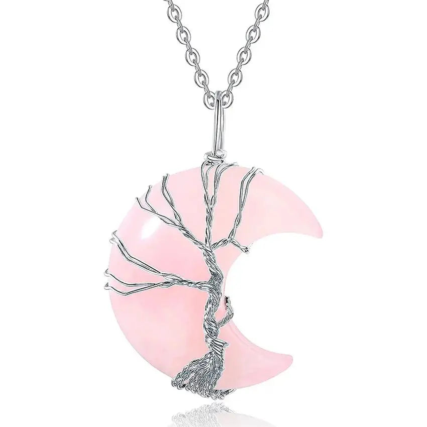 rose quartz pendant - Blade & Thread