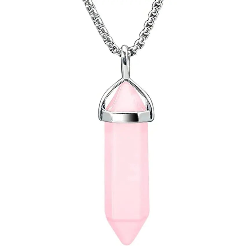 rose quartz pendant - Blade & Thread