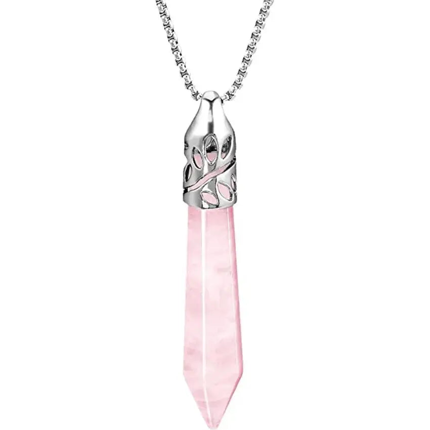 rose quartz pendant - Blade & Thread