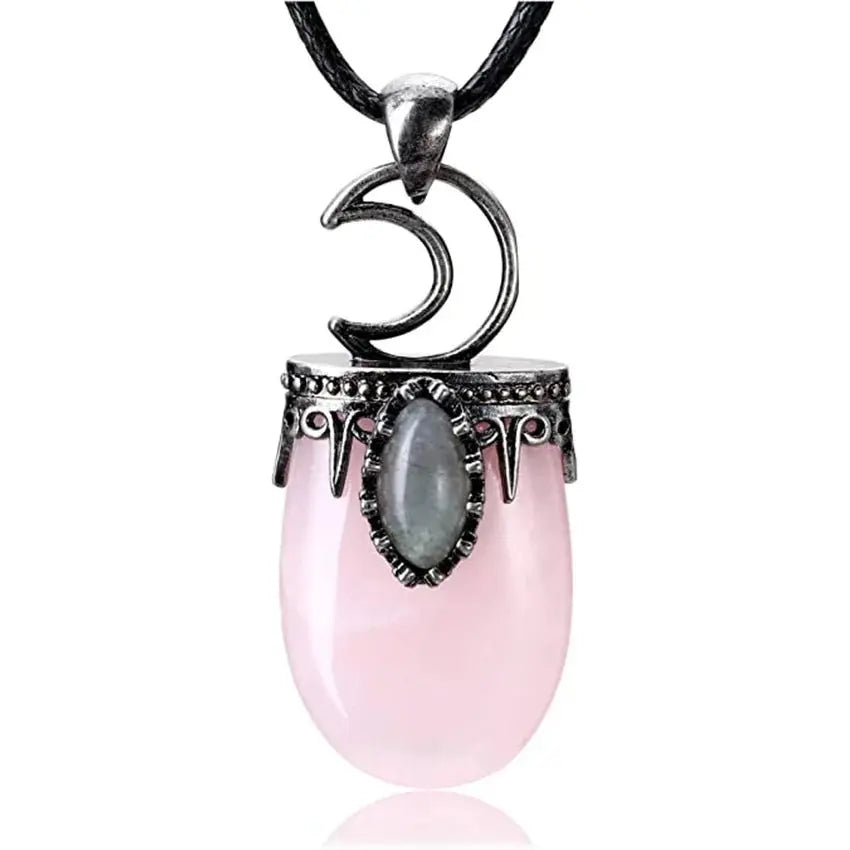 rose quartz pendant - Blade & Thread