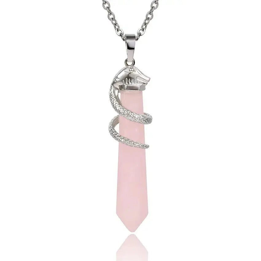 rose quartz pendant - Blade & Thread