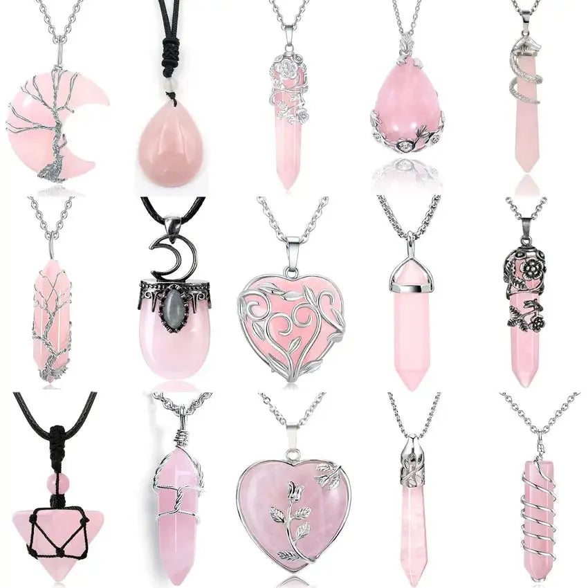 rose quartz pendant - Blade & Thread