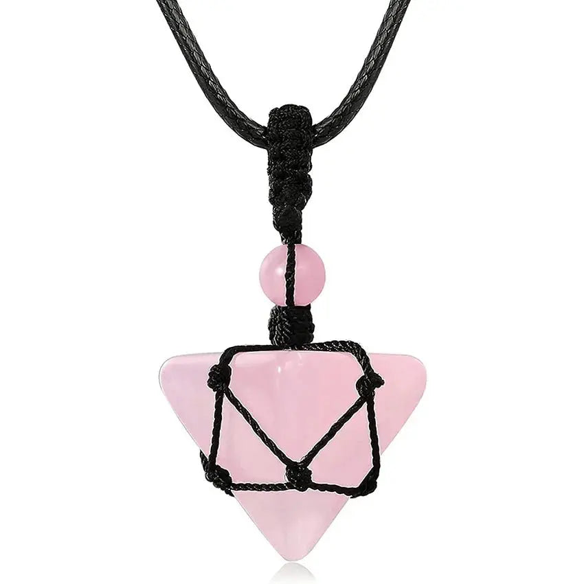 rose quartz pendant - Blade & Thread