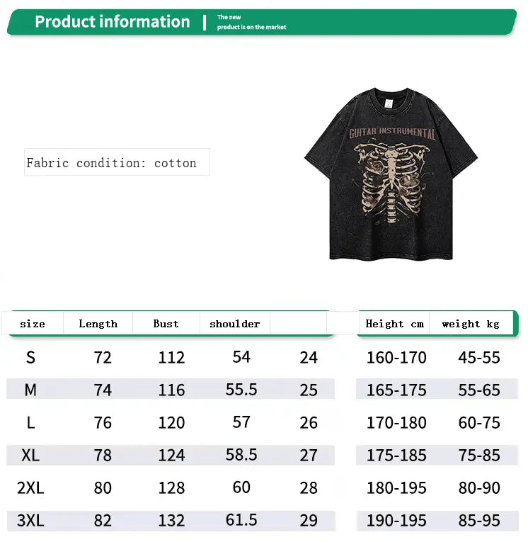 Rose skull print hip-hop T-shirt - Blade & Thread