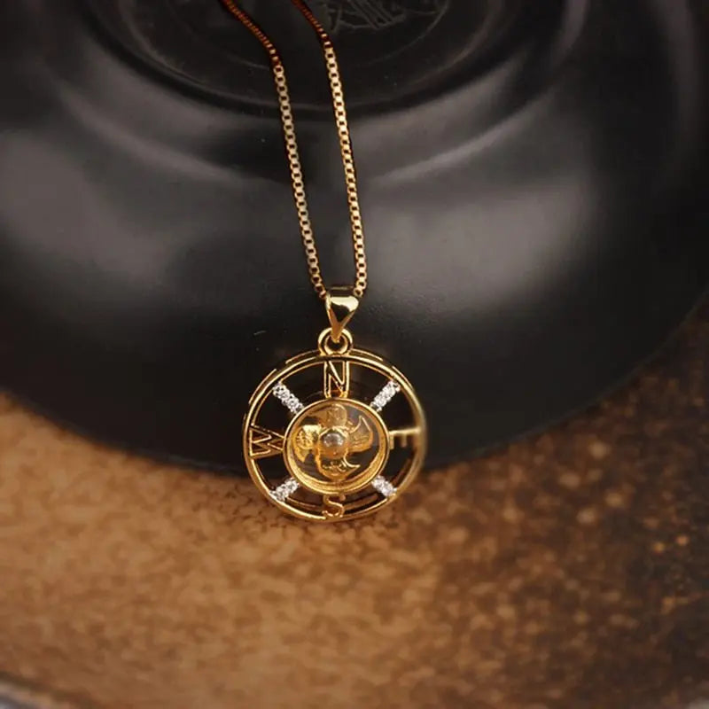 Rotatable Windmill Pendant Necklace AAA Cubic Zirconia Pave Gold Silver Color Crystal Necklace Jewelry - Blade & Thread