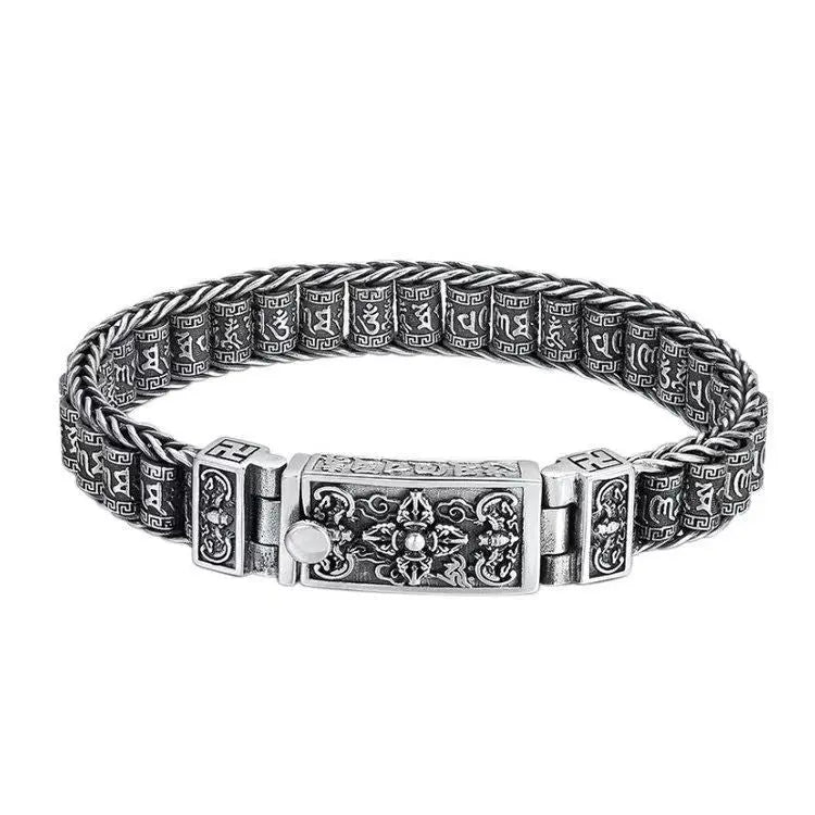 Rotating six-character mantra rotating bracelet - Blade & Thread