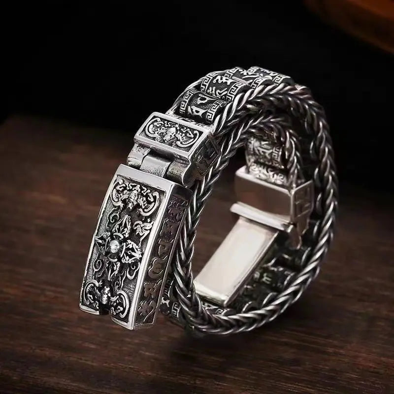 Rotating six-character mantra rotating bracelet - Blade & Thread
