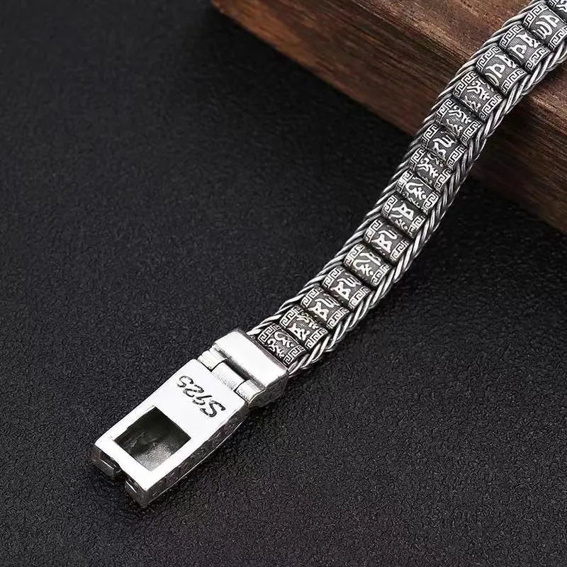 Rotating six-character mantra rotating bracelet - Blade & Thread