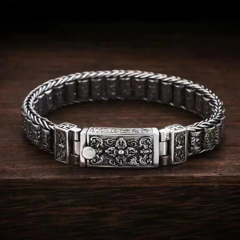 Rotating six-character mantra rotating bracelet - Blade & Thread