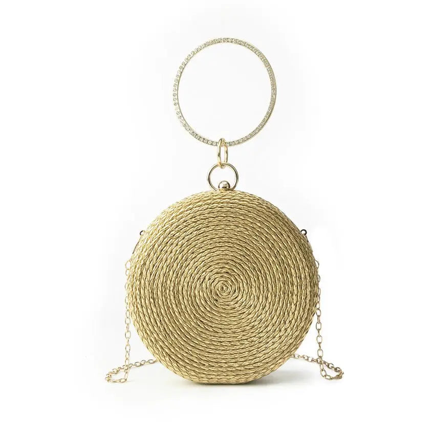 Round pure hand-woven crossbody clutch bag - Blade & Thread
