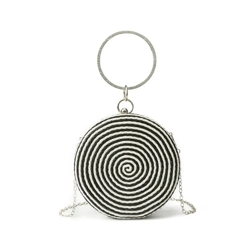 Round pure hand-woven crossbody clutch bag - Blade & Thread