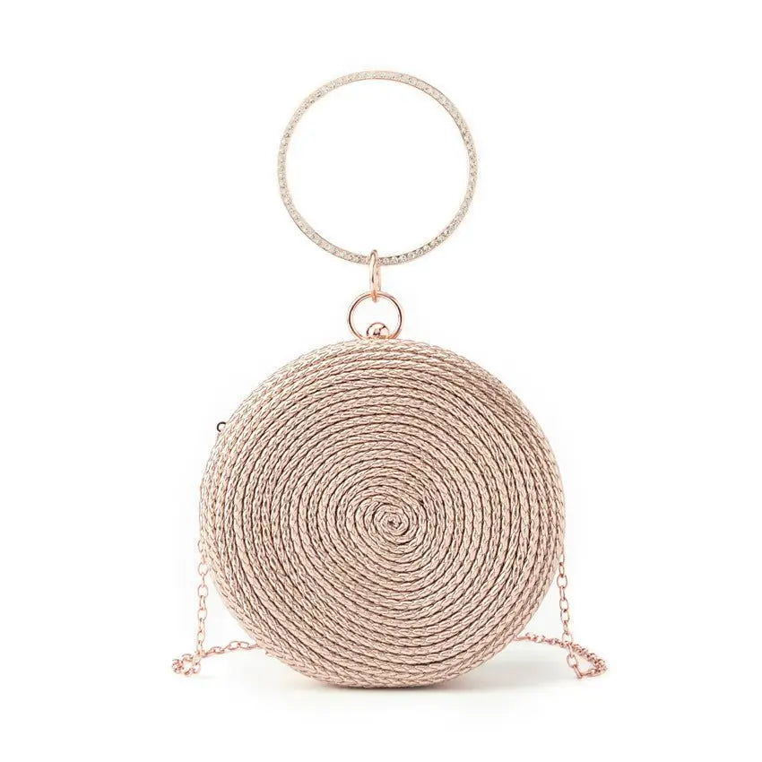 Round pure hand-woven crossbody clutch bag - Blade & Thread