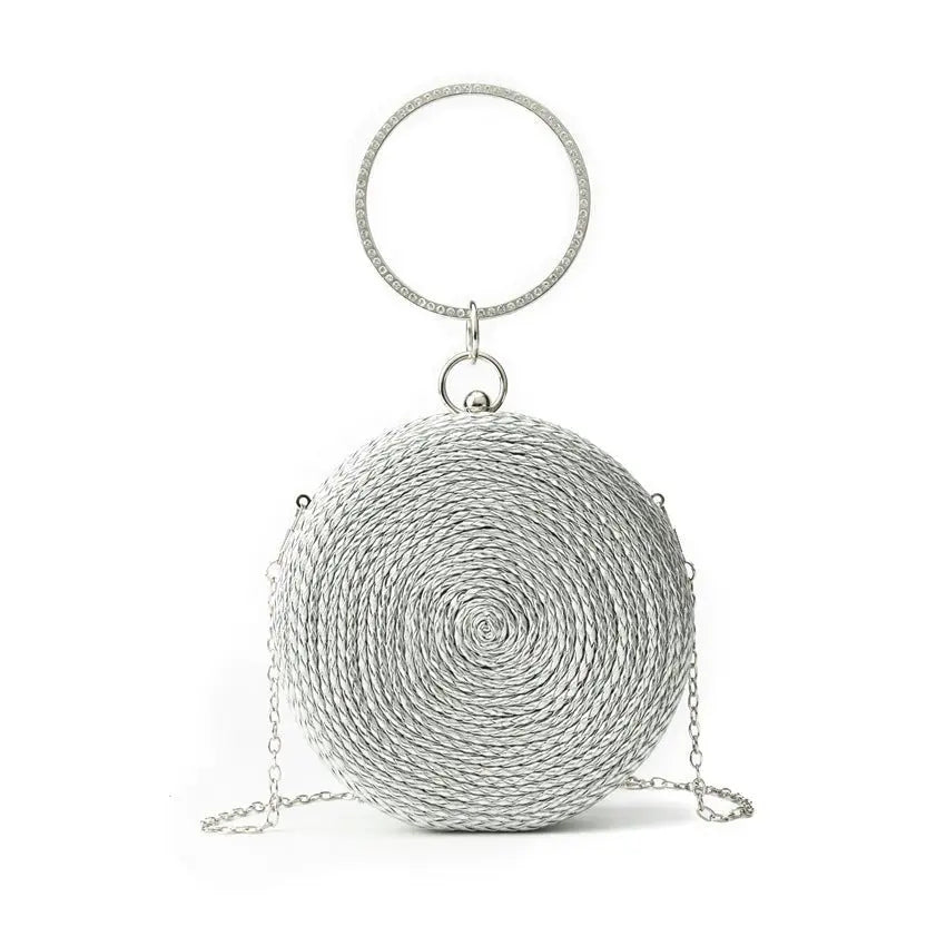 Round pure hand-woven crossbody clutch bag - Blade & Thread