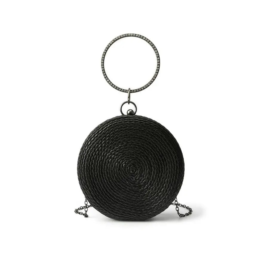 Round pure hand-woven crossbody clutch bag - Blade & Thread