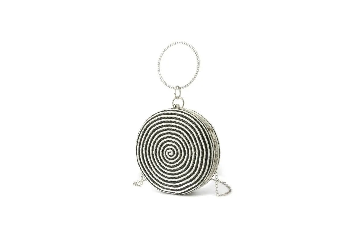 Round pure hand-woven crossbody clutch bag - Blade & Thread
